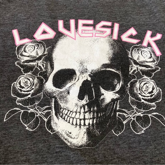Lovesick Size 0 (12) Grey Skull Tee Short Sleeves - Picture 2 of 4